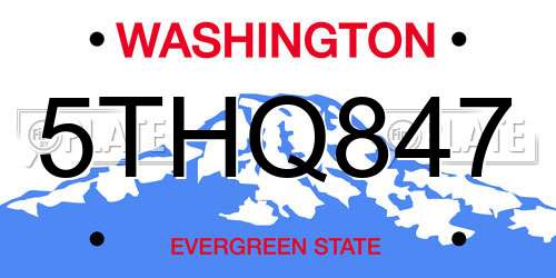 5THQ847 Washington License Plate