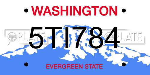 5TI784 Washington License Plate