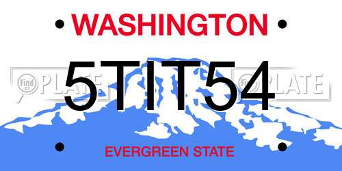 5TIT54 Washington License Plate