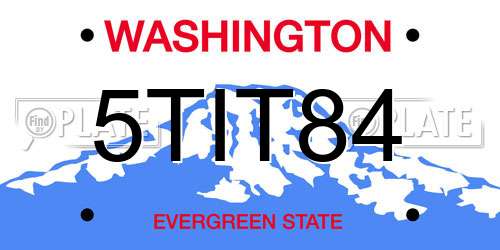 5TIT84 Washington License Plate