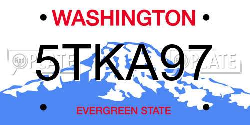 5TKA97 Washington License Plate