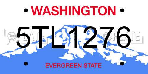 5TL1276 Washington License Plate