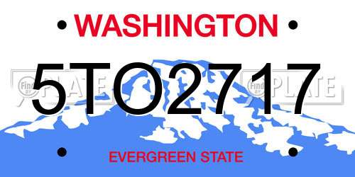 5TO2717 Washington License Plate