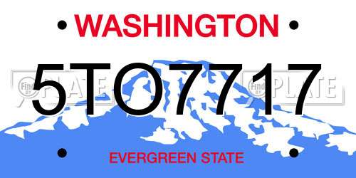 5TO7717 Washington License Plate