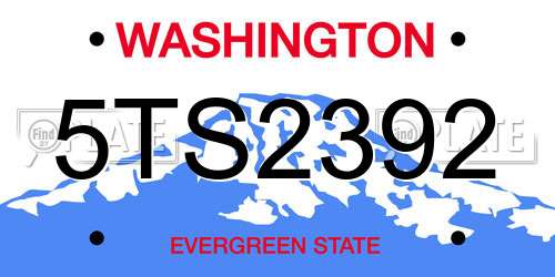5TS2392 Washington License Plate
