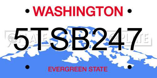 5TSB247 Washington License Plate
