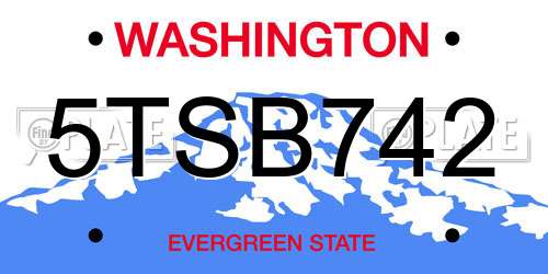 5TSB742 Washington License Plate