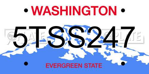 5TSS247 Washington License Plate