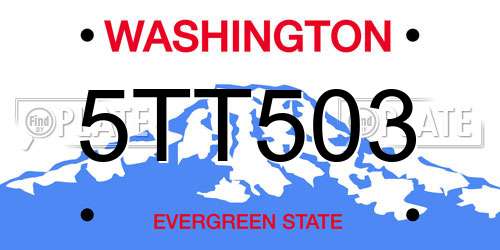 5TT503 Washington License Plate