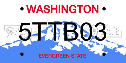 5TTB03 Washington License Plate