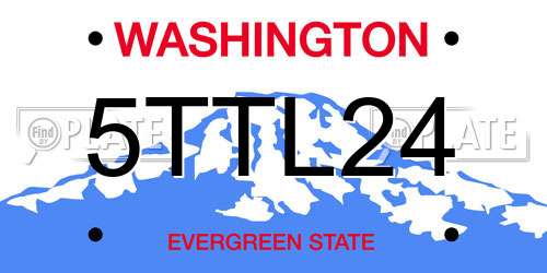 5TTL24 Washington License Plate