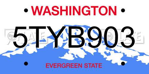 5TYB903 Washington License Plate