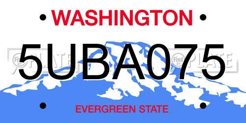 5UBA075 Washington License Plate