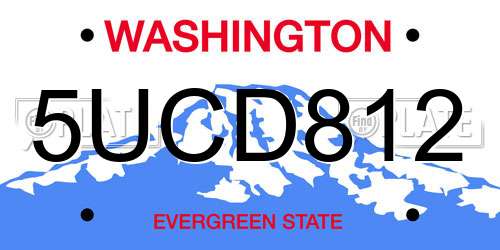 5UCD812 Washington License Plate
