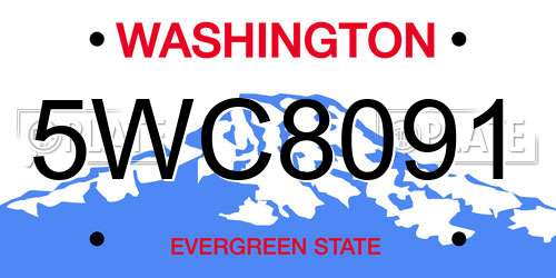 5WC8091 Washington License Plate