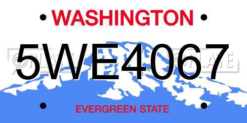 5WE4067 Washington License Plate