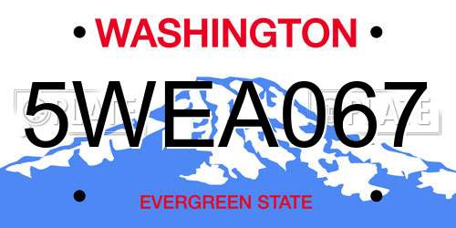 5WEA067 Washington License Plate