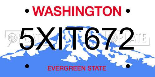 5XIT672 Washington License Plate