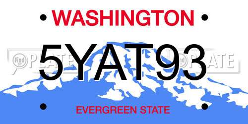 5YAT93 Washington License Plate