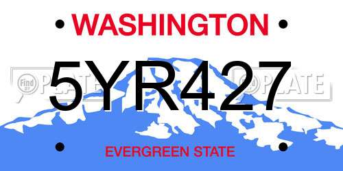 5YR427 Washington License Plate