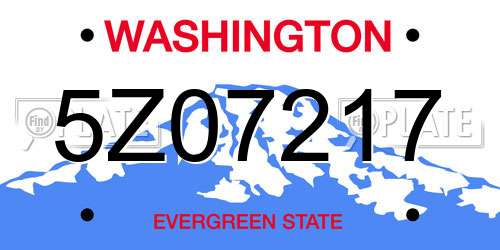 5Z07217 Washington License Plate