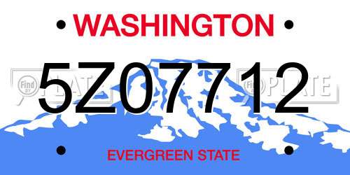 5Z07712 Washington License Plate