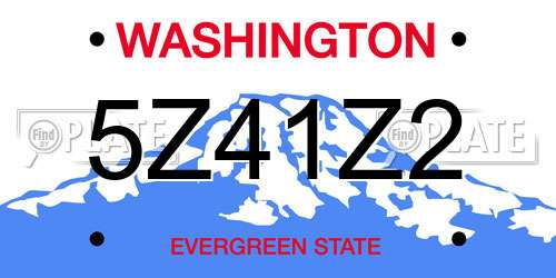 5Z41Z2 Washington License Plate