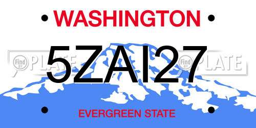 5ZAI27 Washington License Plate