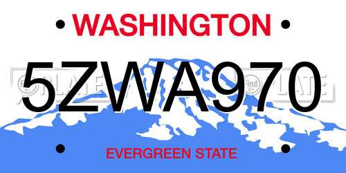 5ZWA970 Washington License Plate