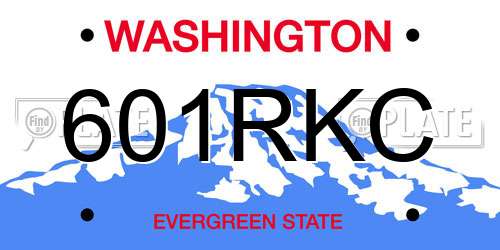 601RKC Washington License Plate