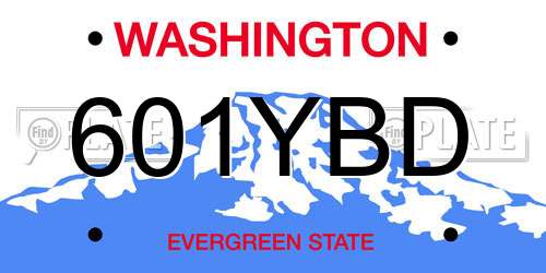 601YBD Washington License Plate