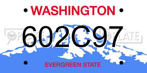 602C97 Washington License Plate