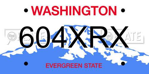 604XRX Washington License Plate
