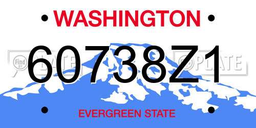 60738Z1 Washington License Plate