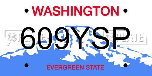609YSP Washington License Plate