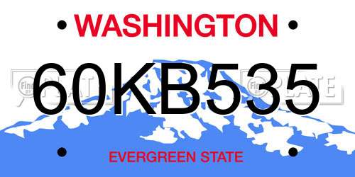 60KB535 Washington License Plate