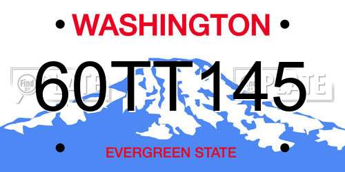 60TT145 Washington License Plate