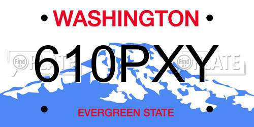 610PXY Washington License Plate