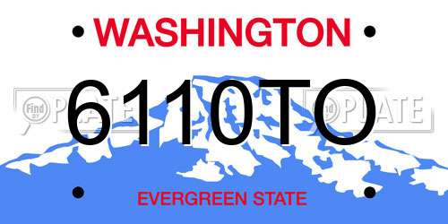 6110TO Washington License Plate