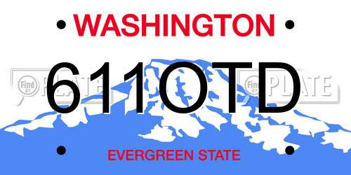 611OTD Washington License Plate