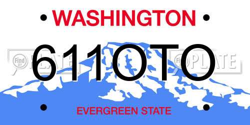 611OTO Washington License Plate