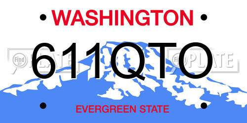 611QTO Washington License Plate
