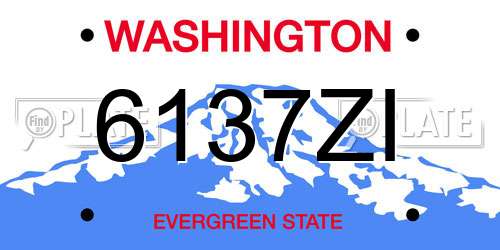 6137ZI Washington License Plate