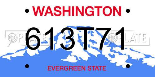 613T71 Washington License Plate