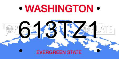 613TZ1 Washington License Plate