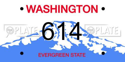 614 Washington License Plate