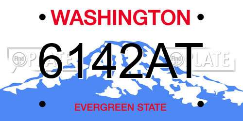 6142AT Washington License Plate
