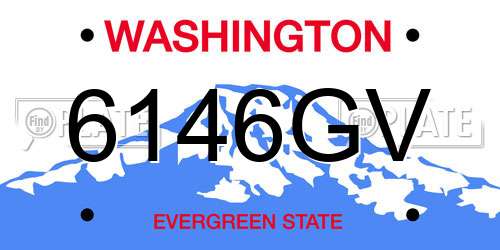 6146GV Washington License Plate
