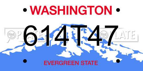614T47 Washington License Plate