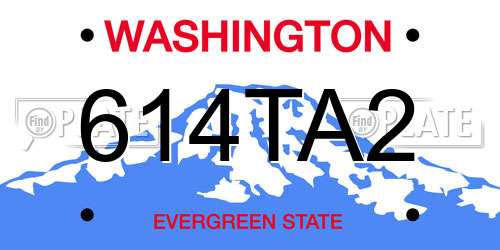 614TA2 Washington License Plate